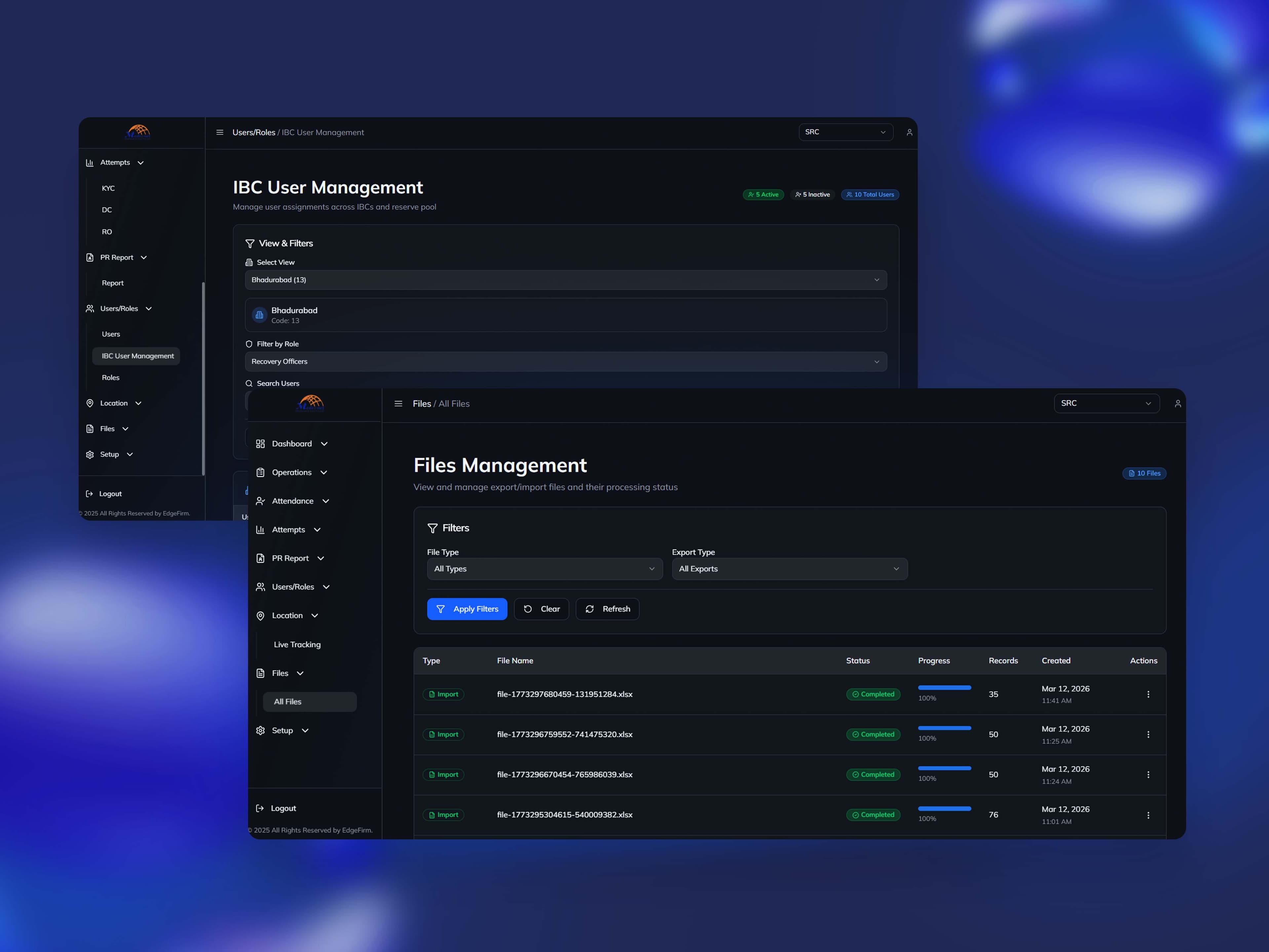 Users, roles, and file processing